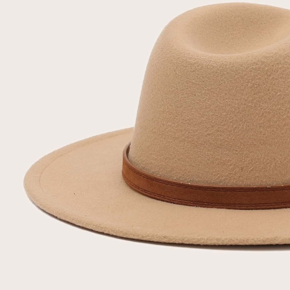 Trendy Belted Fedora Hat Classic Shabby Chic - Picture 4 of 6